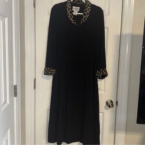 Vintage Danny & Nicole Black Dress with Animal Print DetailsSize 14.
